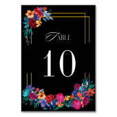 Zwart Mexicaans Fiesta Bloemen Bruiloft Kaart (Achterkant)