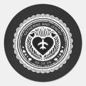 Zwart Mexicaans paspoort Ronde Sticker (Voorkant)