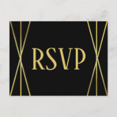 Zwart middenvormig ontwerp - RSVP/Dinner Chos Brie Briefkaart (Voorkant)