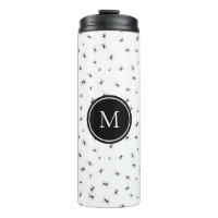Zwart mierenpatroon monogram
