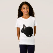 Zwart Mini Rex Konijn T-shirt (Voorkant volledig)