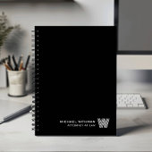 ZWART Minimaal Monogram Initiaal Zakelijk Bedrijf Planner