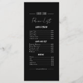 Zwart Minimalist Beauty Studio prijslijst Menu (Voorkant)