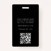 Zwart Minimalist ID Kaart Fotonaam Logo Badge (Achterkant)