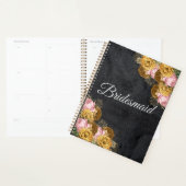 Zwart Minimalistisch bruidsmeisje bruiloft cadeau  Planner (Display)