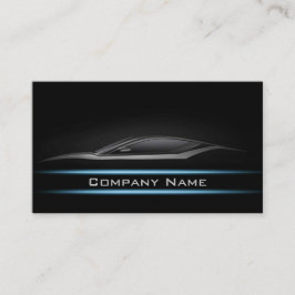 Zwart-minimalistisch cyaan autobandlay-out visitekaartje
