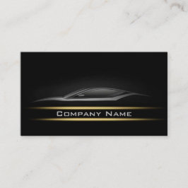 Zwart-minimalistisch gele lijnauto donkerdere lay- visitekaartje