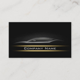 Zwart-minimalistisch gele lijnauto donkerdere lay- visitekaartje