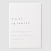 Zwart minimalistisch handgeschreven script Modern Vellum Uitnodigingen (Voorkant)