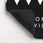 Zwart minimalistisch modern wit driehoekspatroon muismat (Hoek)