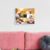 Zwart Minimalistisch Monogram Bruiloft 4 Fotocolla Canvas Afdruk (Insitu (Woonkamer))