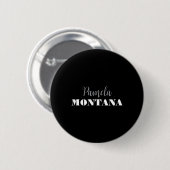 Zwart Minimalistisch Persoonlijk Modern Ronde Button 5,7 Cm (Voorkant /achterkant)