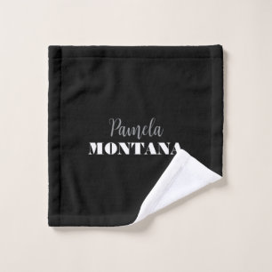 Zwart Minimalistisch Persoonlijk Modern Washandje
