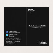 Zwart minimalistisch Professional Visitekaartjes (Buitenkant ongevouwen)