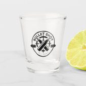 Zwart, minimalistisch superglas shot glas (Voorkant)