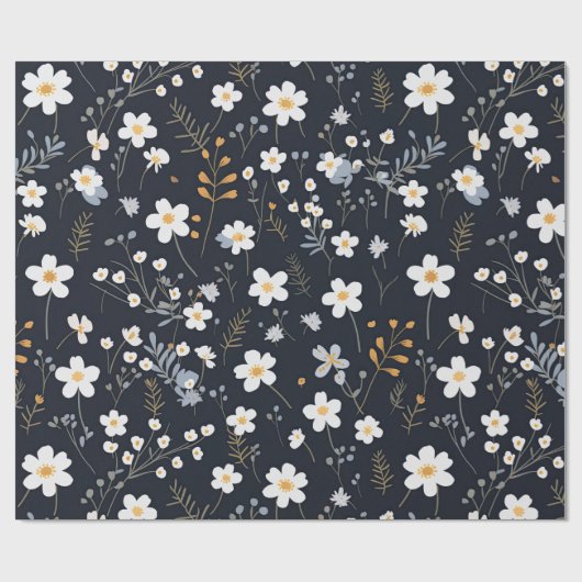 Zwart Minimalistisch Zachte Tuin Wildbloemenkweker Cadeaupapier (Vlak)