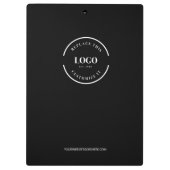Zwart Minimalistische Custom Logo Branded Eenvoudi Klembord (Achterkant)