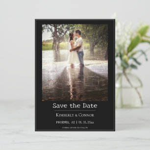 Zwart Minimalistische moderne foto Save The Date