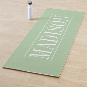 Zwart Minimalistische Naam Groene Yoga Mat