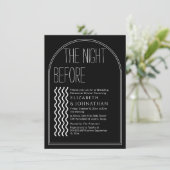 Zwart minimumscript de nacht voor uitnodiging (Staand voorkant)