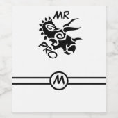 Zwart Mister Pro Triceratops Bekwame Oude Wijn Etiket (Enkel label)