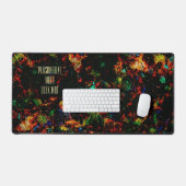 Zwart Modern Abstract Marmer Kleurrijk Neon Initia Bureaumat (Keyboard & Muis)