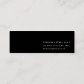 Zwart Modern Bladwijzer Kaart | Aangepaste lezer e Mini Visitekaartje (Achterkant)