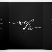 Zwart modern bosden huwelijksfeest drieluik kaart (Binnenkant midden)