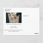 Zwart Modern Chic Bewaar de datum Fotocollage Briefkaart (Achterkant)