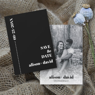 Zwart modern, chique typografie minimalistische br save the date