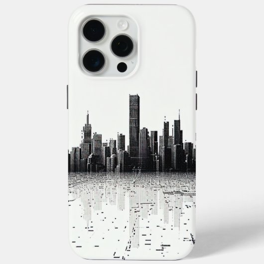Zwart Modern Cityscape Stedelijke Architectuur Case-Mate iPhone Case (Achterkant)