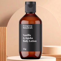 Zwart Modern Cosmetica Flessenetiket