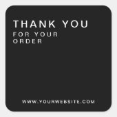 Zwart Modern Custom Business Dank u Vierkante Sticker (Voorkant)