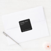 Zwart Modern Custom Business Dank u Vierkante Sticker (Envelop)