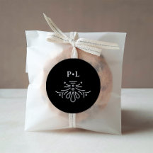 Zwart Modern Deco | Elegante Monogram Huwelijk