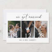 Zwart Modern Eenvoudig Foto toevoegen Bruiloft Net Kaart (Voorkant)