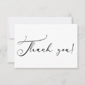 Zwart Modern Eenvoudig Script Bedankkaart (Voorkant)