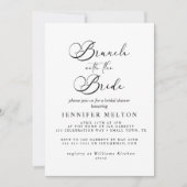 Zwart Modern Eenvoudig Script Bridal Brunch Kaart (Voorkant)