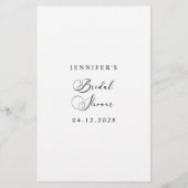 Zwart Modern Eenvoudig Script Bruidsspel Over Onde Flyer (Achterkant)