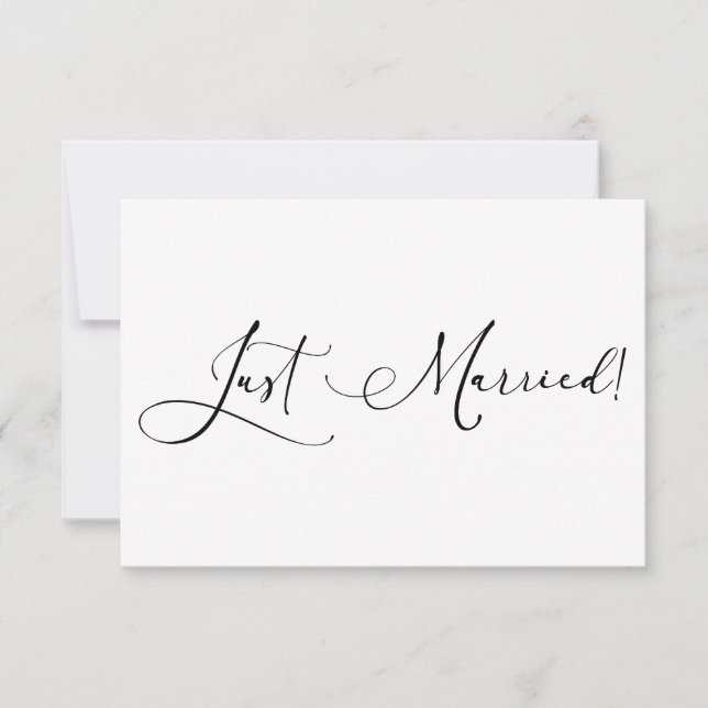 Zwart Modern Eenvoudig Script Bruiloft Net Getrouw (Voorkant)