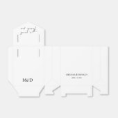 Zwart Modern Eenvoudig Script Favor Box Bedankdoosjes (Uitgevouwen)