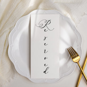 Zwart Modern Eenvoudig Script Gereserveerde Zitpla Menu