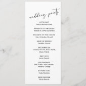 Zwart Modern Eenvoudig Script Huwelijksprogramma Programma (Achterkant)