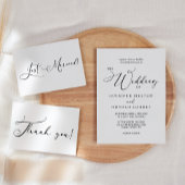 Zwart Modern Eenvoudig Script Voeg Foto Huwelijk T Kaart