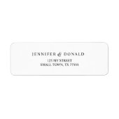 Zwart Modern eenvoudig scriptadres Etiket (Voorkant)