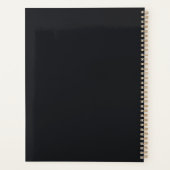 Zwart Modern Elegant 8 Photo Collage Sjabloon Naam Planner (Achterkant)