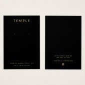 Zwart Modern Elegant Oorbel Display Kaart (Voorkant /achterkant)