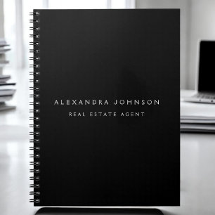 Zwart Modern Elegant Professioneel Klasse Notitieboek