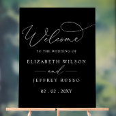 Zwart Modern Elegant Script Bruiloft Welkomstbord Acryl Bord (Neutraal)