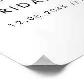 Zwart Modern Handschrift Script Vrijgezellenfeest Poster (Hoek)